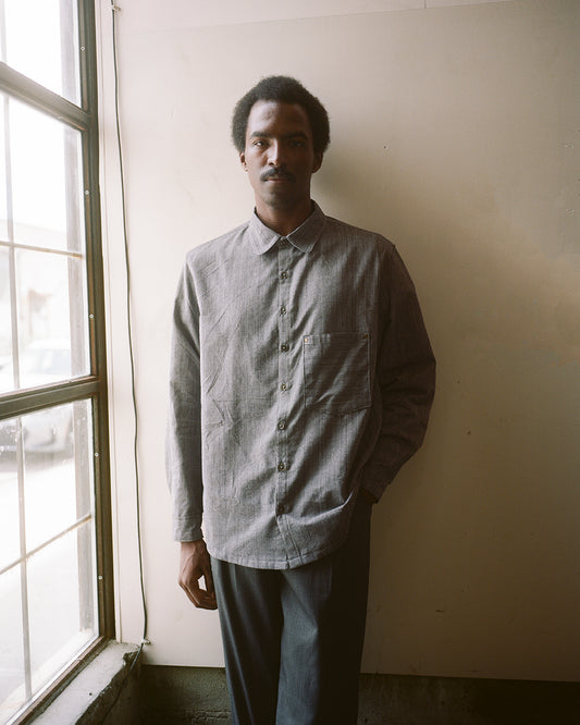 painter's shirt, handloomed striped cotton