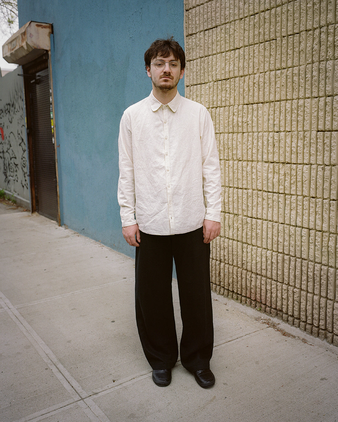 flat front trousers, hemp/cotton/yak wool twill