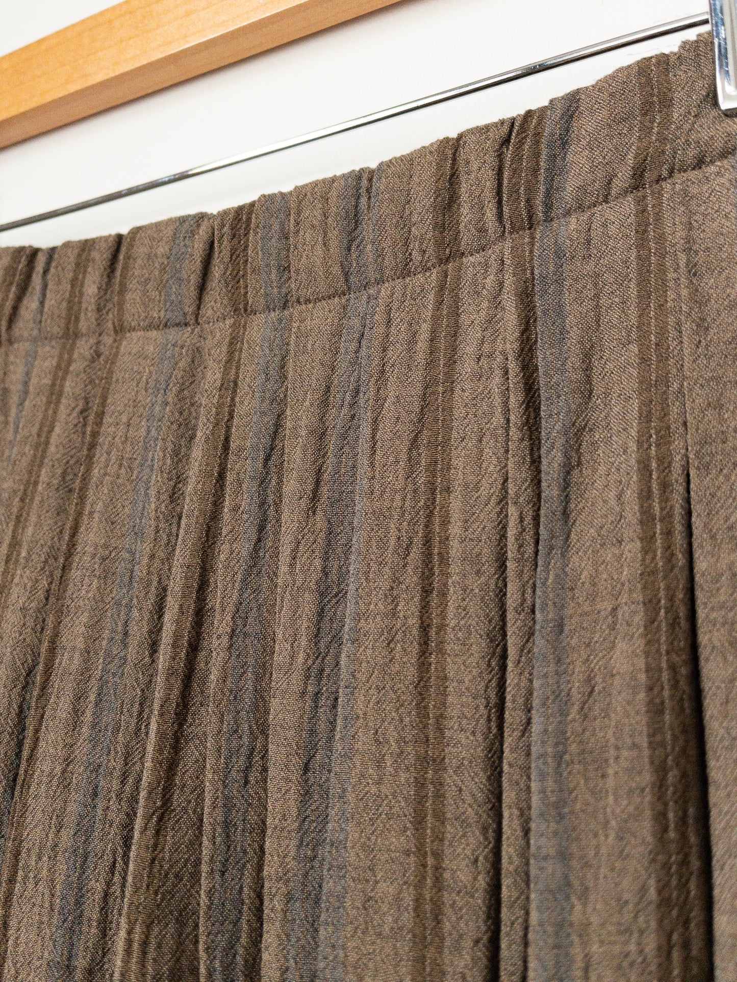 uneven pleat skirt, linen crepe