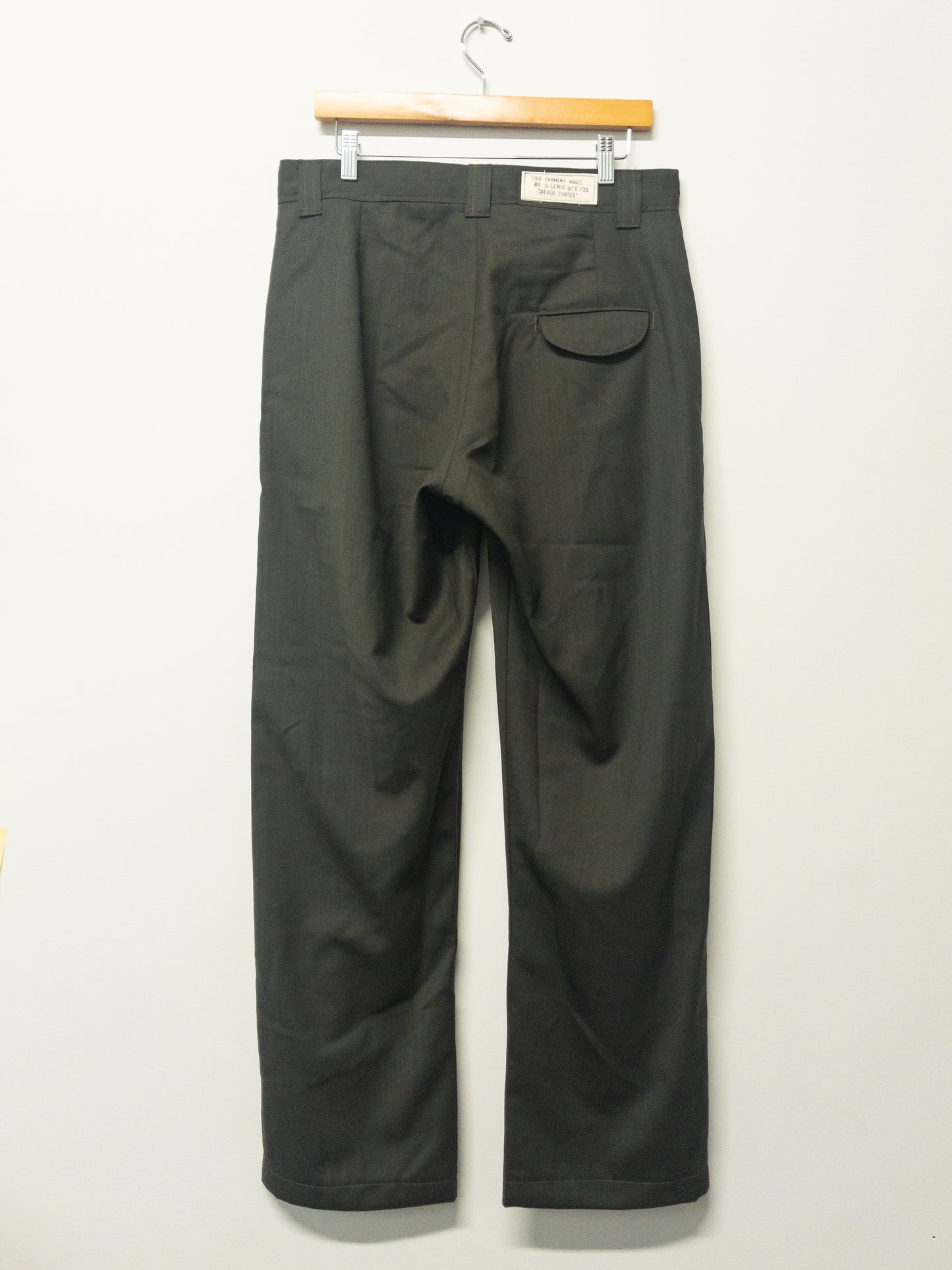 double pleat trousers, wool diamond weave suiting