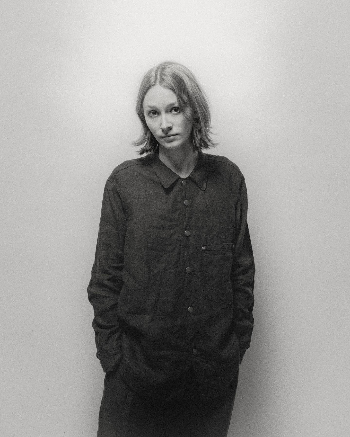 painter's shirt, black linen