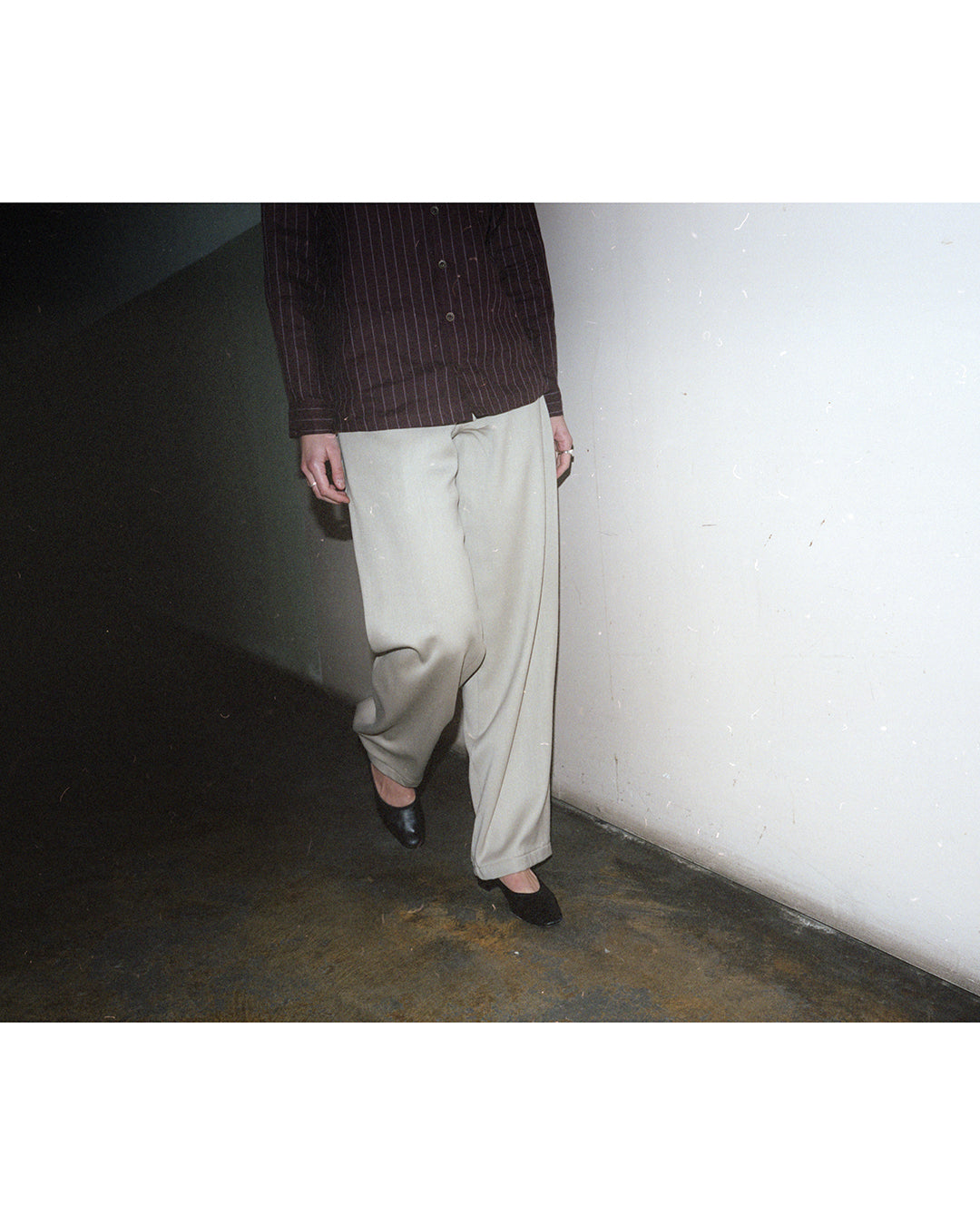 fluid pant, worsted wool crepe suiting