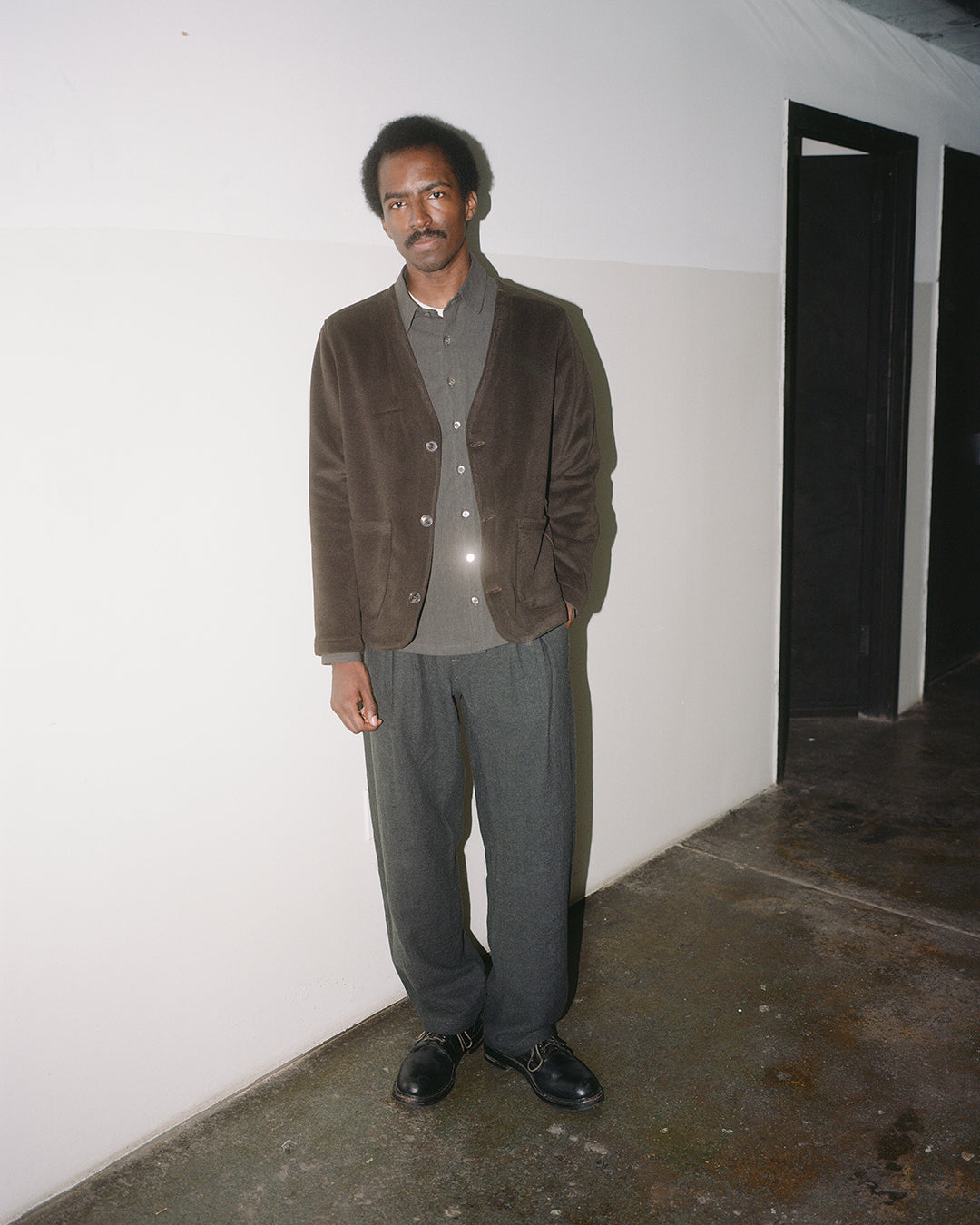 woven cardigan, wool/cashmere blend