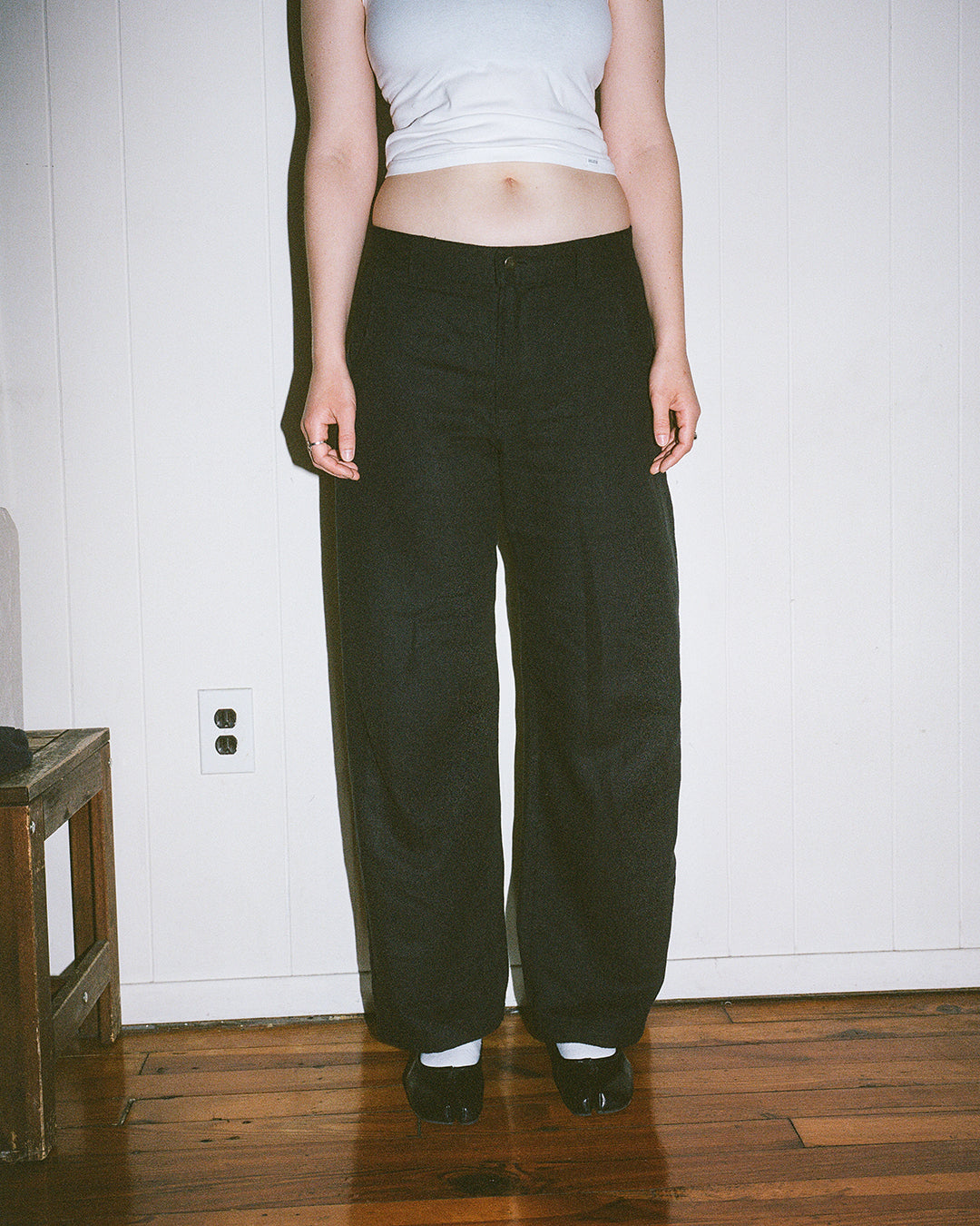 flat front trousers, hemp/cotton/yak wool twill