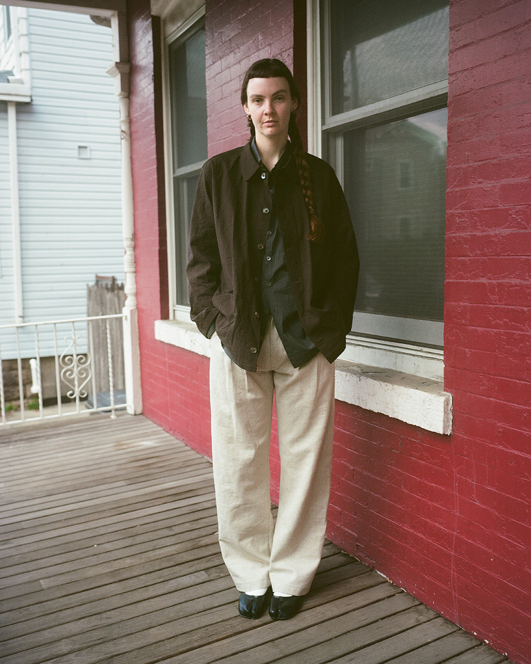 double pleat trousers, hemp/cotton/yak wool canvas