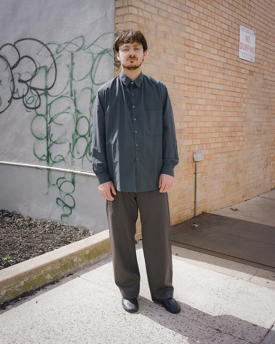 flat front trousers, cotton/hemp micro herringbone suiting