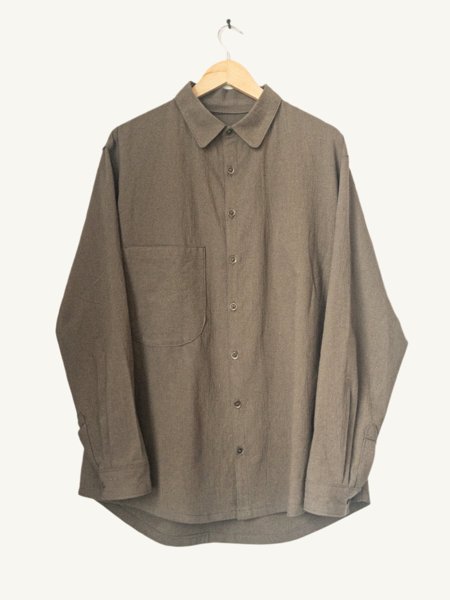 left hand oxford shirt, cotton/linen washed poplin