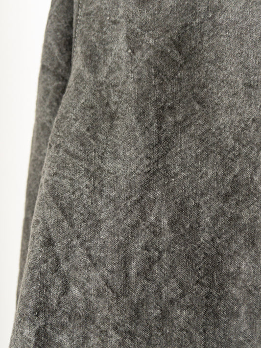 shell coat, linen/washi blend dyed with binchotan charcoal