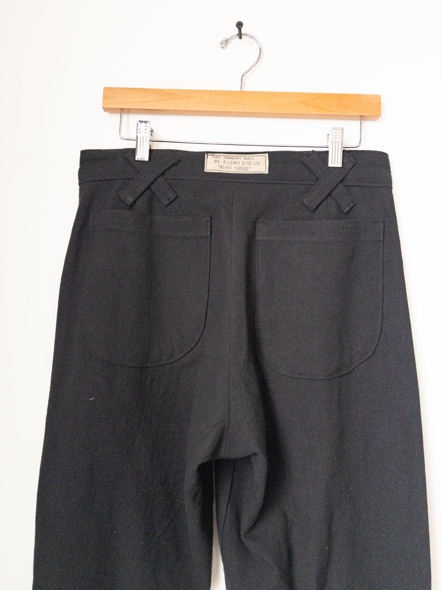 single pleat trousers, cotton/linen washed canvas