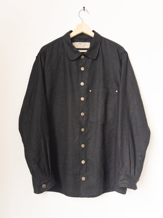 painter's shirt, black linen