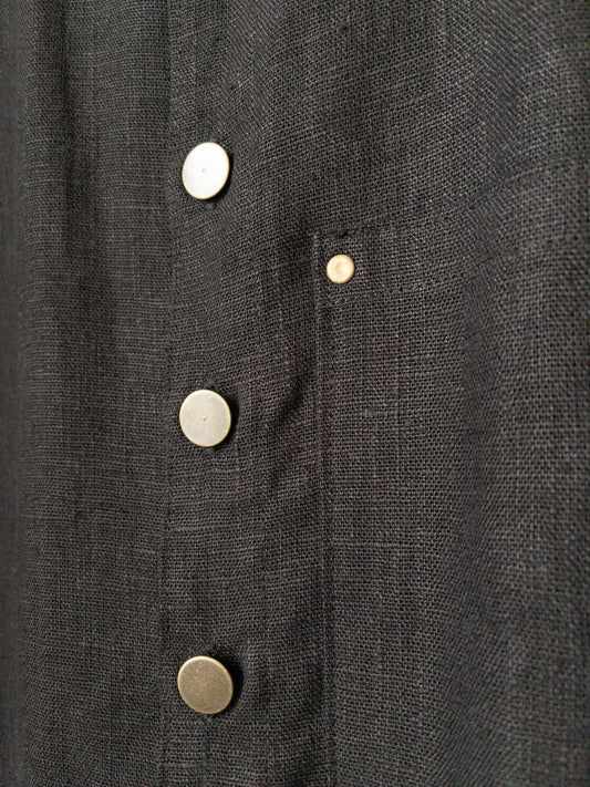 painter's shirt, black linen