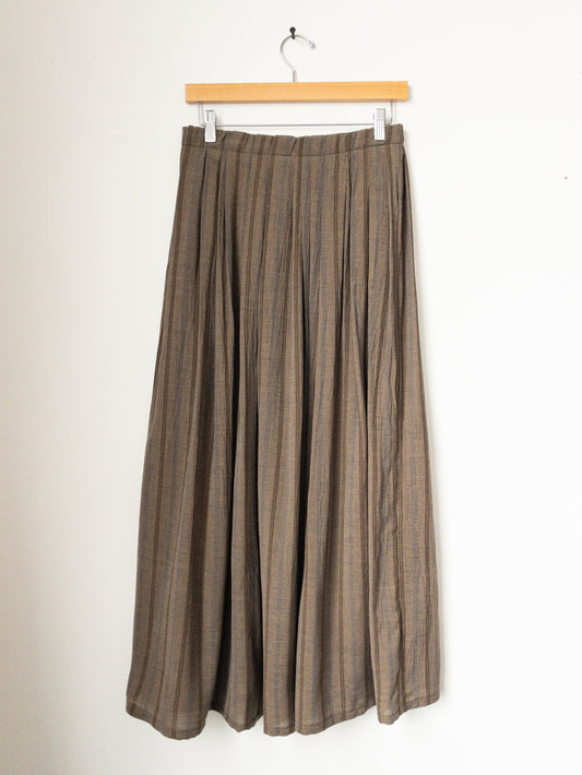 uneven pleat skirt, linen crepe