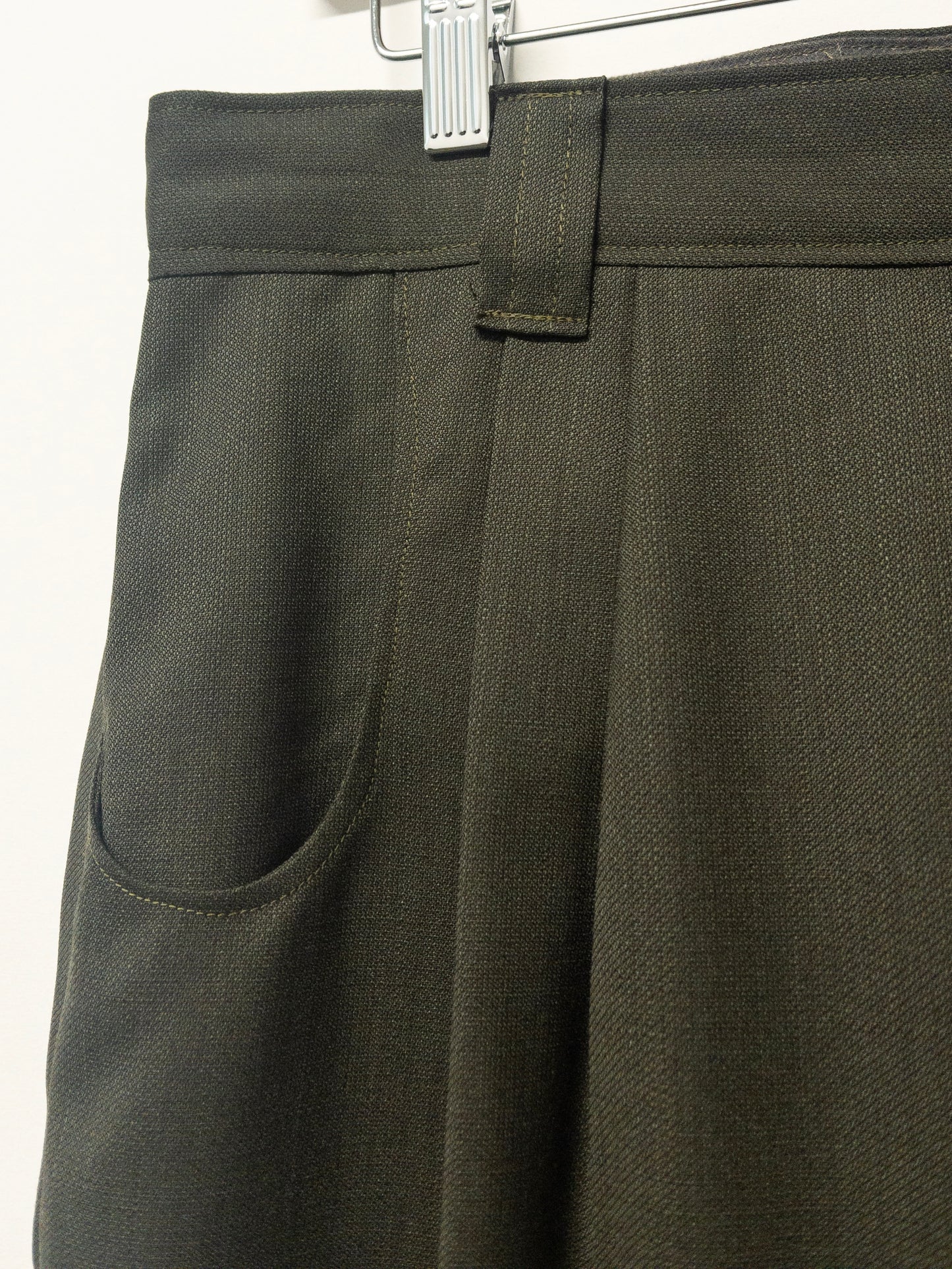 double pleat trousers, wool diamond weave suiting
