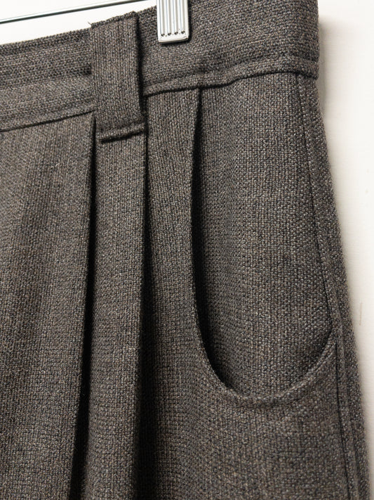 double pleat trousers, wool tweed suiting