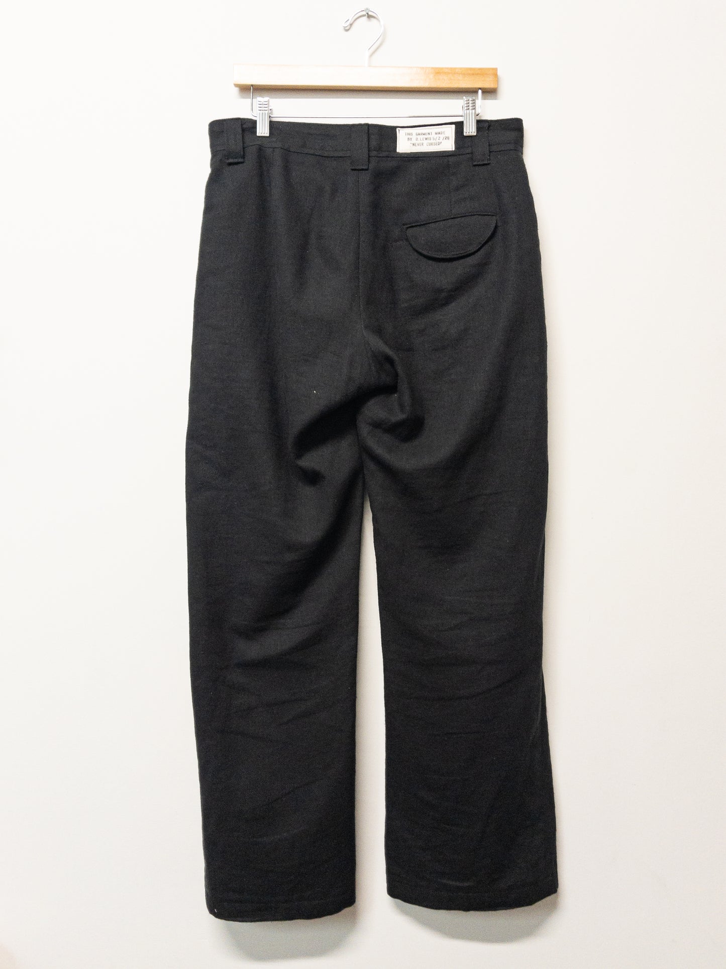 flat front trousers, hemp/cotton/yak wool twill