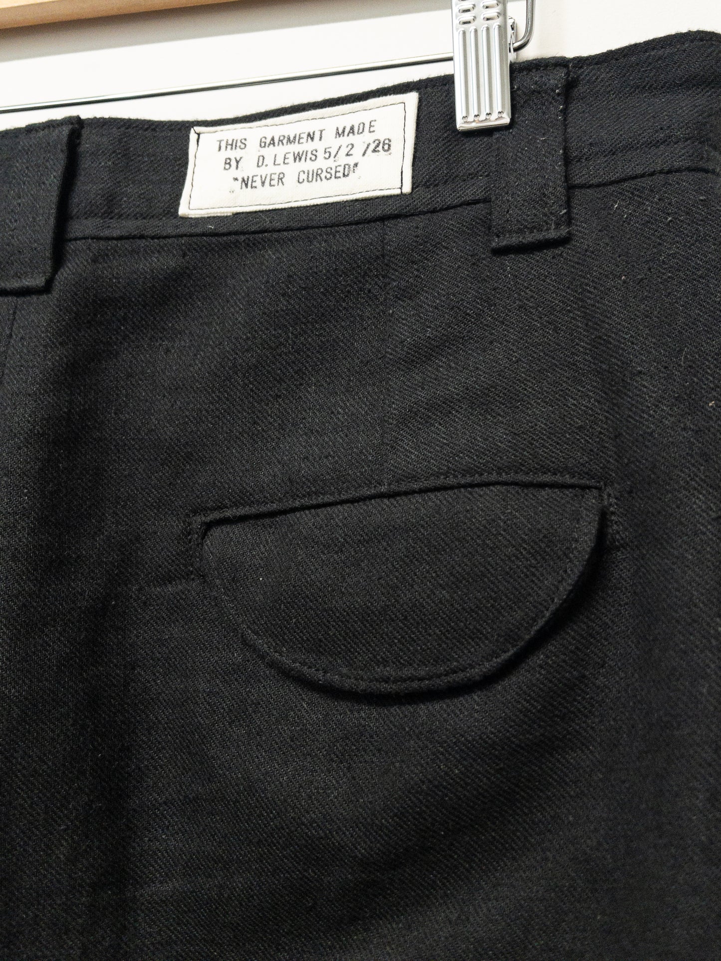 flat front trousers, hemp/cotton/yak wool twill