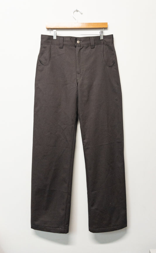 flat front trousers, cotton/hemp micro herringbone suiting