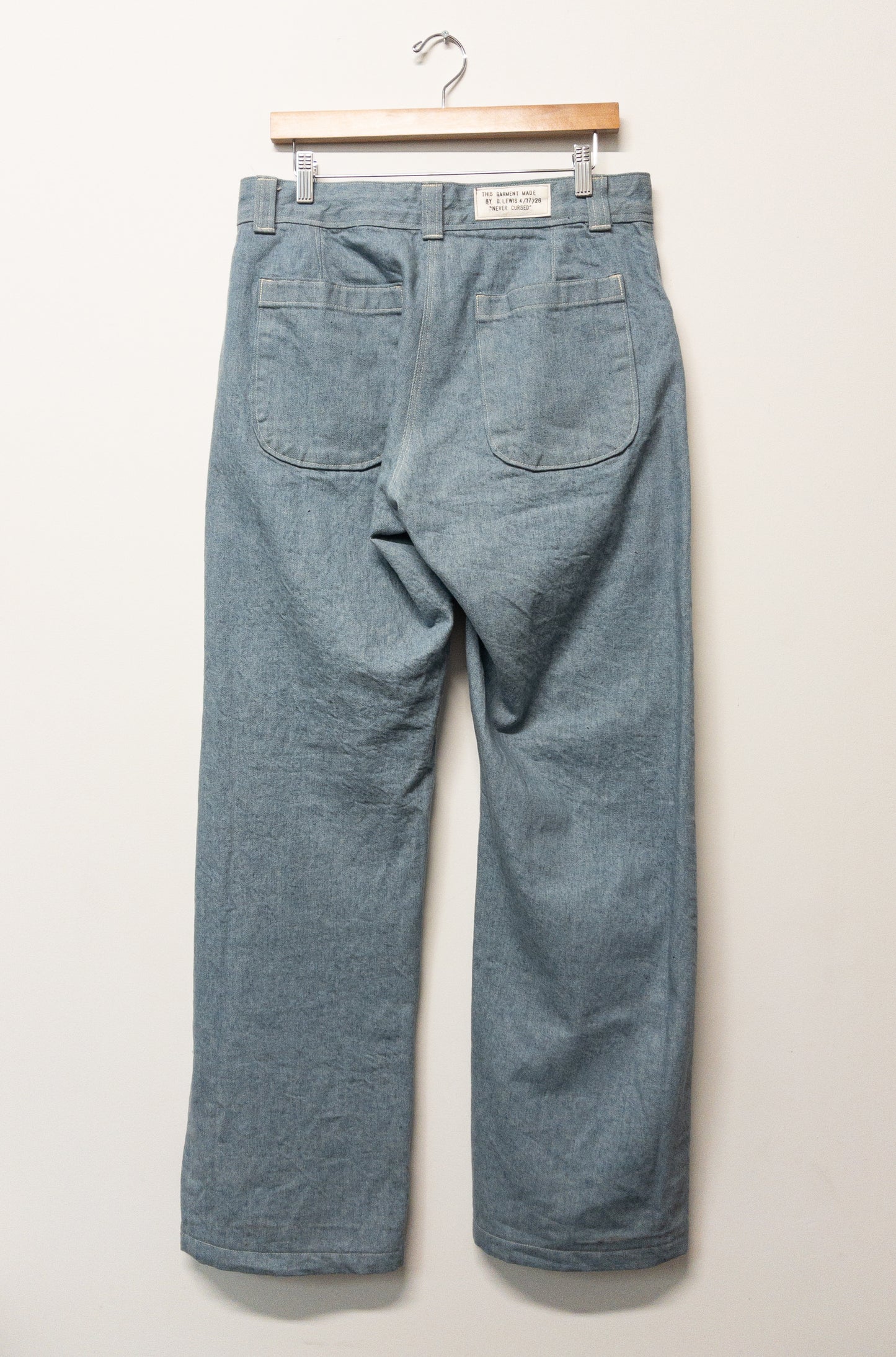 jeans, organic cotton light wash japanese denim